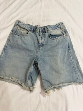 BDG Light Wash High-Rise Cutoff Denim Shorts